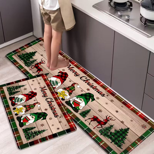 Tapis de Sol Anti-Dérapant de Noël Festif