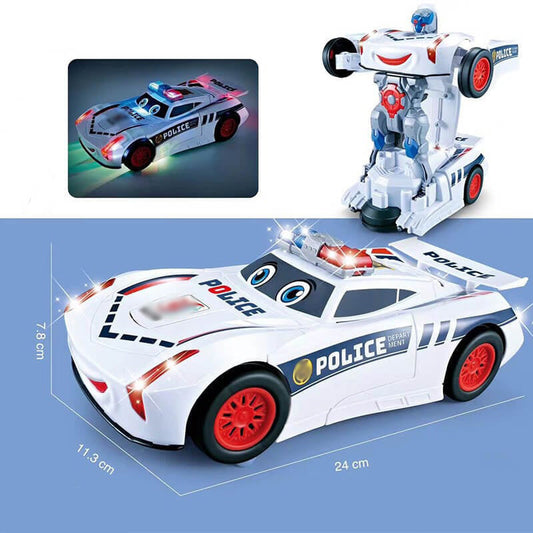[Le meilleur cadeau pour les enfants] Voiture de police électrique à déformation universelle