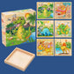Kit de puzzle 3D en bois à six faces, 9 pièces