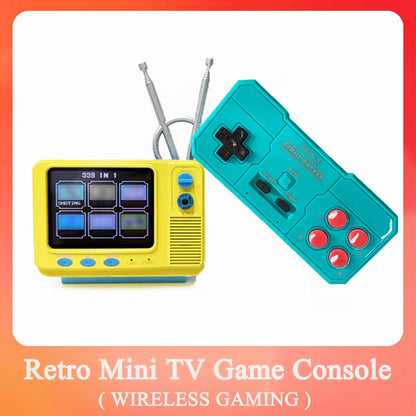 📺🕹️Mini-console de jeux rétro style téléviseur – 339 jeux intégrés et manette sans fil 2,4 GHz👾