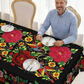 📢📢50 % de réduction – Nappe Mexicaine Florale avec Bord Festonné 🌸✨ Élégance Exotique & Résistance aux Taches !