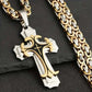 Collier pendentif croix bicolore pour hommes