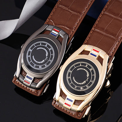 Ceinture d’affaires pour homme en cuir PU avec boucle automatique