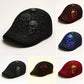 Casquette Plate pour Homme avec Motif Tête de Mort et Épines