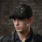 Casquette Plate pour Homme avec Motif Tête de Mort et Épines