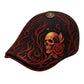 Casquette Plate pour Homme avec Motif Tête de Mort et Épines