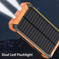 Batterie externe solaire 10000mAh, chargeur solaire avec double lampe LED, batterie externe pour voyage, camping #TOP PICKS