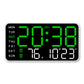 Grande horloge murale numérique avec affichage LED, dateur et thermomètre, cadeau idéal pour les personnes âgées, décoration pour le salon et la chambre à coucher