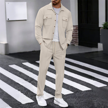 🔥 50% DE RÉDUCTION ! ⏰ Ensemble homme veste boutonnée + pantalon en maille alvéolée – Coupe ample, tissu respirant & style casual élégant 👕👖