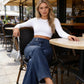 📢📢60 % de réduction !! ⏰Jean taille haute à jambes larges pour femme