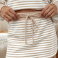 Ensemble deux pièces mini-jupe rayée pour femme
