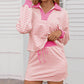 Ensemble deux pièces mini-jupe rayée pour femme
