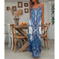 👗 60% DE RÉDUCTION! ✨ Robe Longue Sans Manches à Col V pour Femme – Imprimé Rétro, Tissu Fluide & Look Élégant 🌸