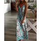 👗 60% DE RÉDUCTION! ✨ Robe Longue Sans Manches à Col V pour Femme – Imprimé Rétro, Tissu Fluide & Look Élégant 🌸