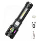 Lampe de poche LED zoom multifonctionnelle avec affichage de la puissance