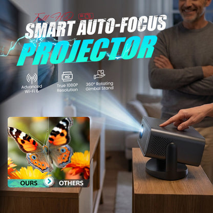 📽️ 60% DE RÉDUCTION! ⚡ Projecteur Full HD avec Mise au Point Automatique – Image Ultra-Claire, Correction Trapézoïdale & Haut-Parleurs Intégrés 🏠