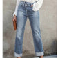 👖 50% DE RÉDUCTION! 💙 Jean Stretch Taille Haute Jambe Droite pour Femme – Confortable, Silhouette Allongeante & Look Classique ✨