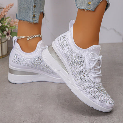 📢📢60% DE RÉDUCTION !! ⏰Baskets respirantes en mesh avec strass décoratifs