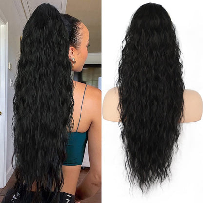💜 DERNIER JOUR DE PROMOTION - 🔥70 % DE RÉDUCTION🔥 Extension de cheveux frisée et ondulée avec queue de cheval