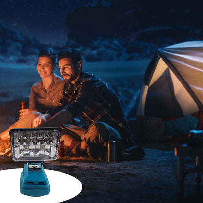 🔦 50 % DE RÉDUCTION ! ⚡ Lampe de travail compatible Makita 18 V – Projecteur LED 2 modes, double port USB, idéale pour les chantiers, les ateliers et les situations d'urgence 🛠️