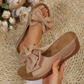 👡 50% DE RÉDUCTION! 🎀 Sandales Compensées à Bout Ouvert & Nœud Papillon pour Femmes – Élégantes, Confortables & Parfaites pour l'Été ☀️