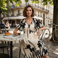 👗 52% de réduction✨Robe midi élégante à col en V et imprimé botanique🍂