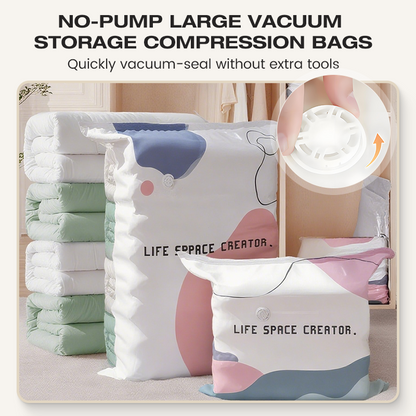 Sacs sous vide compressibles sans pompe - Solution pratique pour ranger vêtements et linge de maison