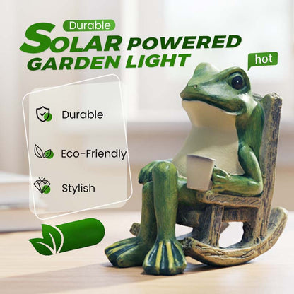 🐸🌞 50% DE RÉDUCTION – Décoration solaire de jardin : grenouille sur fauteuil à bascule | S’allume automatiquement la nuit, résiste à la pluie, charme garanti ✨🌿