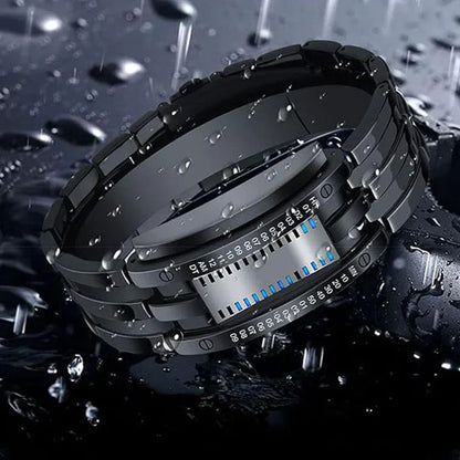 ⌚✨⚡ PROMO LIMITÉE -50% ! Montre Binaire Homme – Affichage LED Bleue, Bracelet Acier Inox, Sportif & Élégant (Style Moderne)