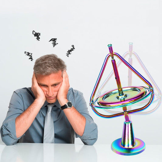 Jouet anti-stress gyroscope auto-équilibrant à enrouleur pour les doigts