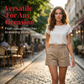 Short plissé taille haute pour femme