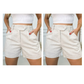 Short plissé taille haute pour femme