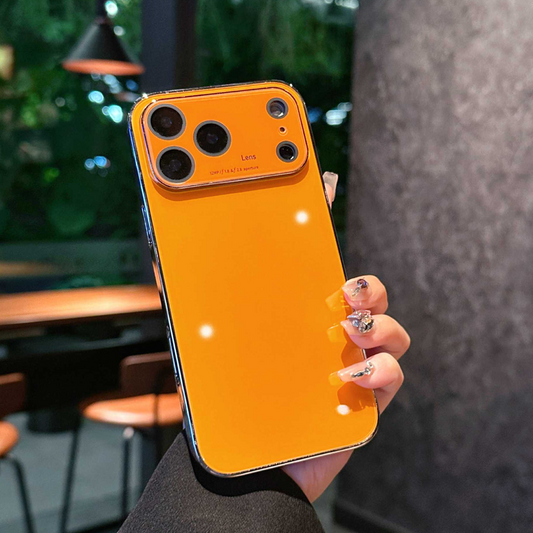 Coque de protection de luxe plaquée avec protection d'objectif intégrée