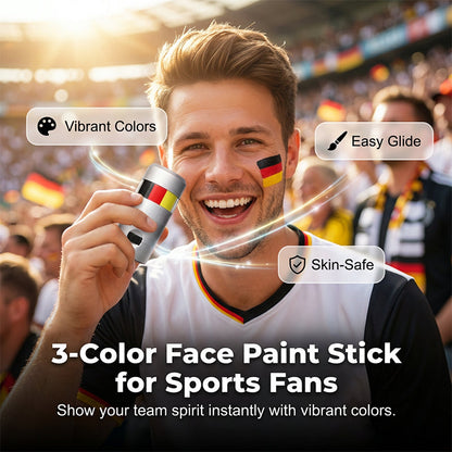 Bâton de maquillage pour le visage aux couleurs du drapeau national, pour les fans de sport