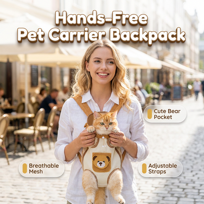 Sac de transport ventral respirant pour chat et petit chien – Bretelles réglables