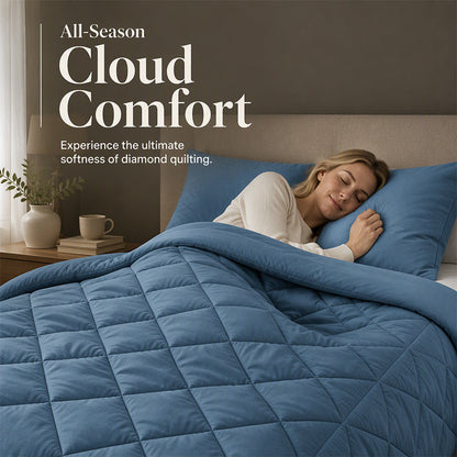 🛏️✨ Ensemble de literie 3 pièces | 1 couette matelassée + 2 taies d’oreiller