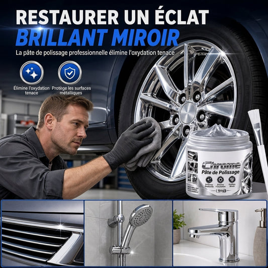 🎁 2 Achetés = 1 Offert + Livraison Offerte | ✨ Pâte de Polissage Métal & Chrome 100 g