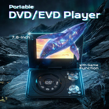 📀🎬 Lecteur DVD portable avec écran pivotant à 180° | USB, sortie AV et jeux intégrés 🎮
