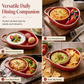 🍽️ Plat compartimenté en céramique avec poignée ✨ Style vintage