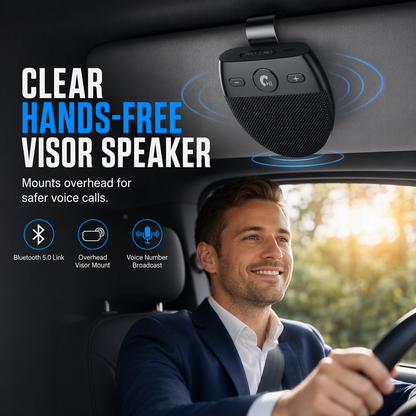 Kit mains libres Bluetooth pour voiture – Haut-parleur à clipser sur le pare-soleil