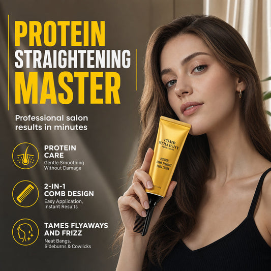 🔥 -50 % | ✨ Crème Lissante aux Protéines 120 ml avec Peigne Intégré – Cheveux Plus Lisses & Disciplinés