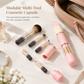 💄 Kit de pinceaux de maquillage rétractables multifonctions – Poudre, yeux et embout en silicone pour les lèvres, format voyage ✨
