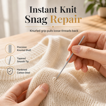 🧶 Aiguilles anti-accrocs à tête moletée – Lot de 25 pour réparer discrètement les fils tirés des pulls et tricots