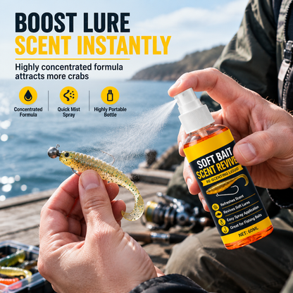 🦀 Spray attractant pour la pêche aux crabes – Ravive l’odeur des leurres et appâts (60 ml) 🎣