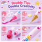 💅 Kit de 12 marqueurs de nail art pour enfants – Double pointe pinceau et fine, 12 couleurs vives, séchage rapide sans lampe UV