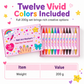 💅 Kit de 12 marqueurs de nail art pour enfants – Double pointe pinceau et fine, 12 couleurs vives, séchage rapide sans lampe UV