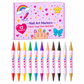 💅 Kit de 12 marqueurs de nail art pour enfants – Double pointe pinceau et fine, 12 couleurs vives, séchage rapide sans lampe UV