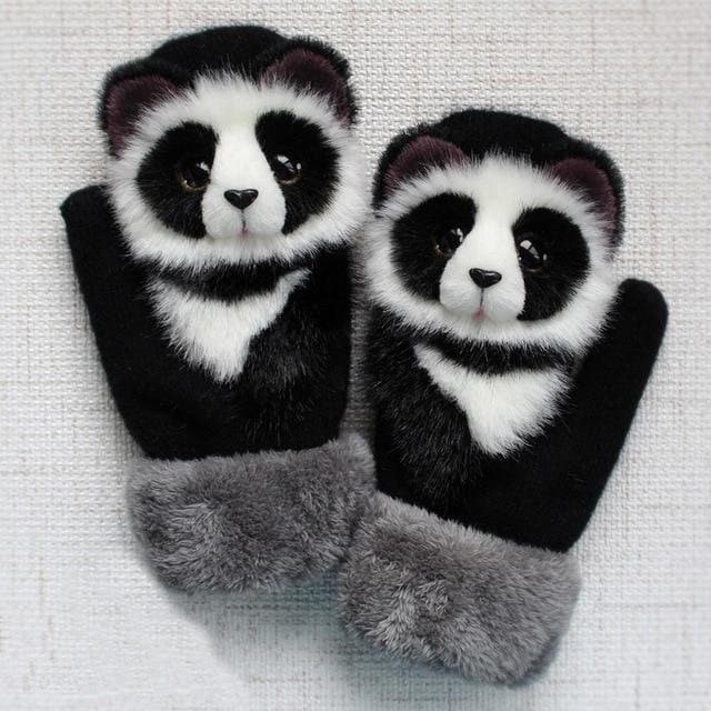 2022 Gants à motif de mitaines d'animaux neufs - qpgiftsme Panda / Adulte