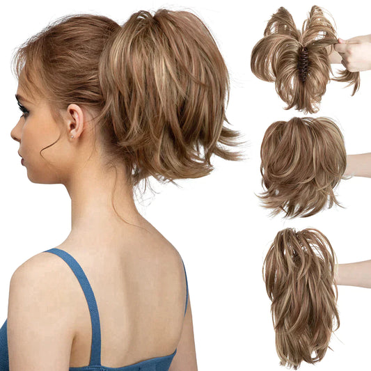 Clip synthétique Clip In Ponytail Extensions de cheveux Diy Hairpiece Bun