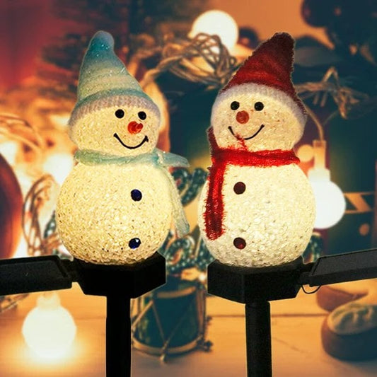 Vente de Noël -- Lampe bonhomme de neige solaire étanche